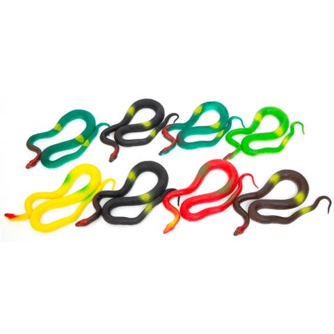 19" Rubber Snakes 8 Pack Assorted Colors