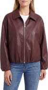 Bagatelle Faux Leather Zip Front Bubble Jacket