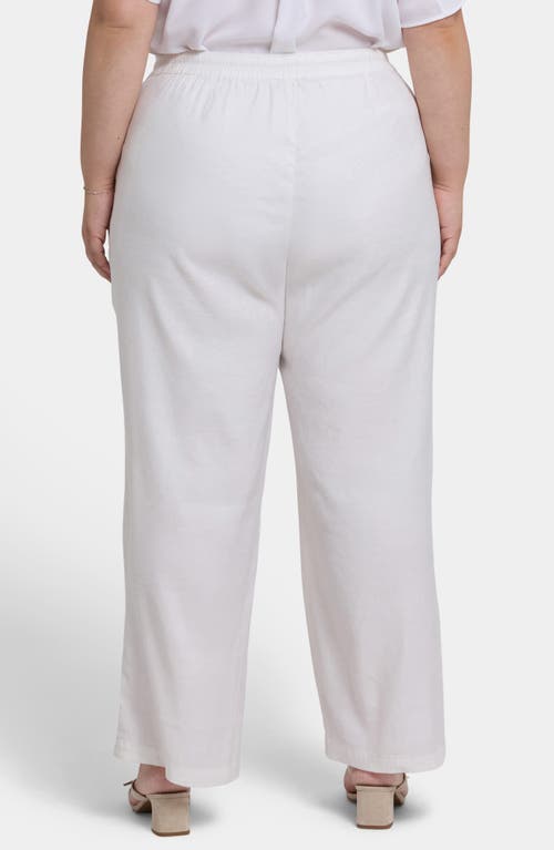 Nydj Drawstring Relaxed Fit Linen Blend Pants In White