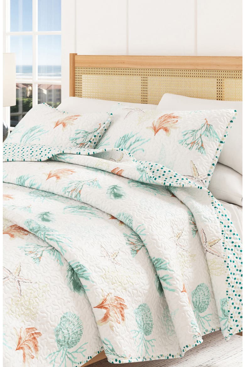 Coastal Theme Quilt Set, Alternate, color, CORAL REEF