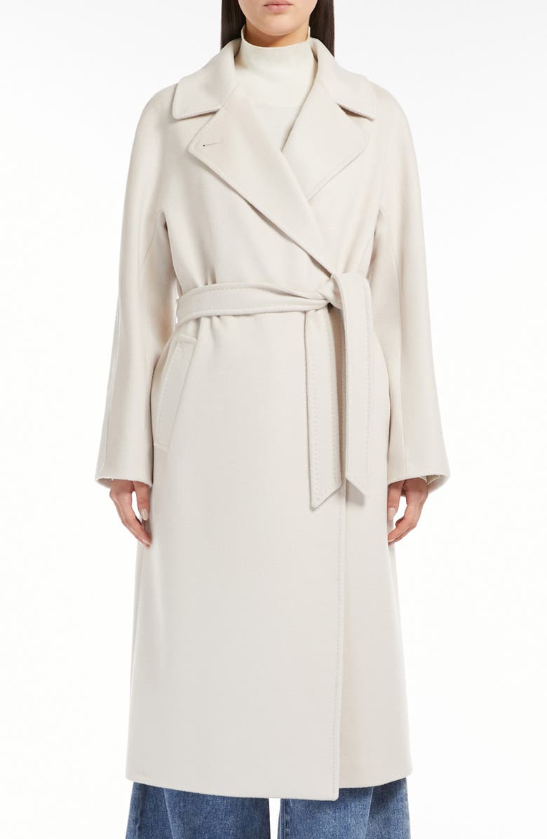 Weekend Max Mara Resina Tie Waist Virgin Wool Coat, Main, color,