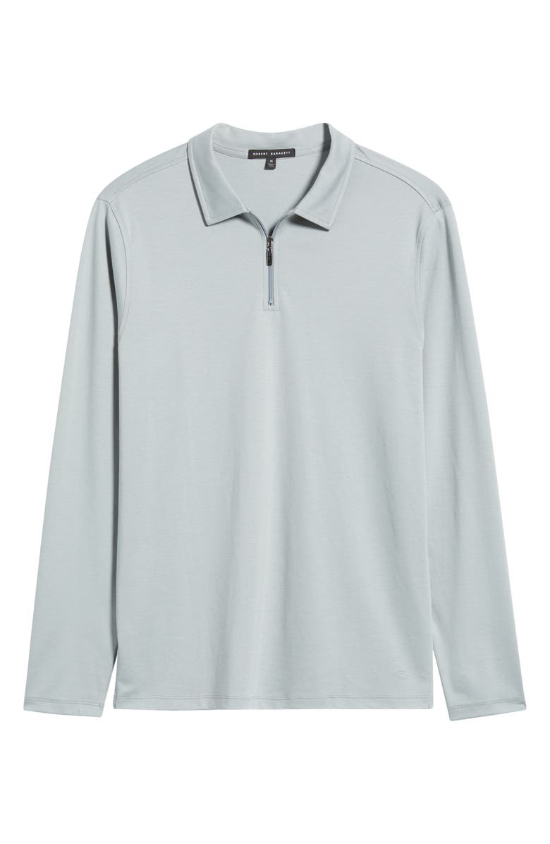 Robert Barakett Georgia Long Sleeve Zip Polo, Alternate, color, Monument Grey