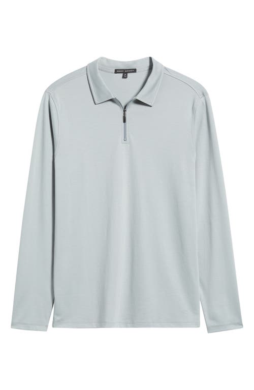 Robert Barakett Georgia Long Sleeve Zip Polo In Blue