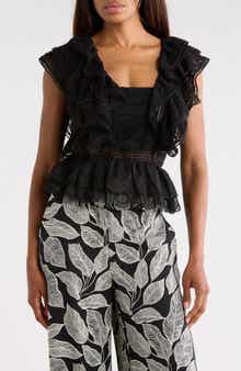 Ruffle Lace Peplum Top
