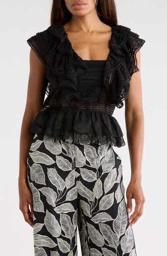 JASON WU Ruffle Lace Peplum Top