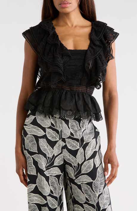 JASON WU Ruffle Lace Peplum Top