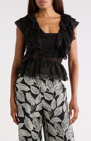 JASON WU Ruffle Lace Peplum Top