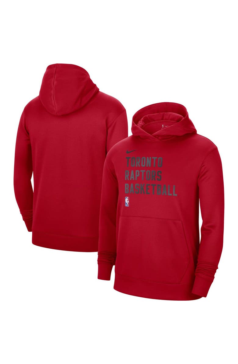 Nike Unisex Nike Red Toronto Raptors 2023/24 Performance Spotlight On-Court Practice Pullover Hoodie, Main, color, Red