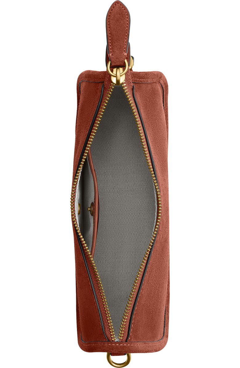 COACH Waverly Suede Shoulder Bag, Alternate, color, Clay