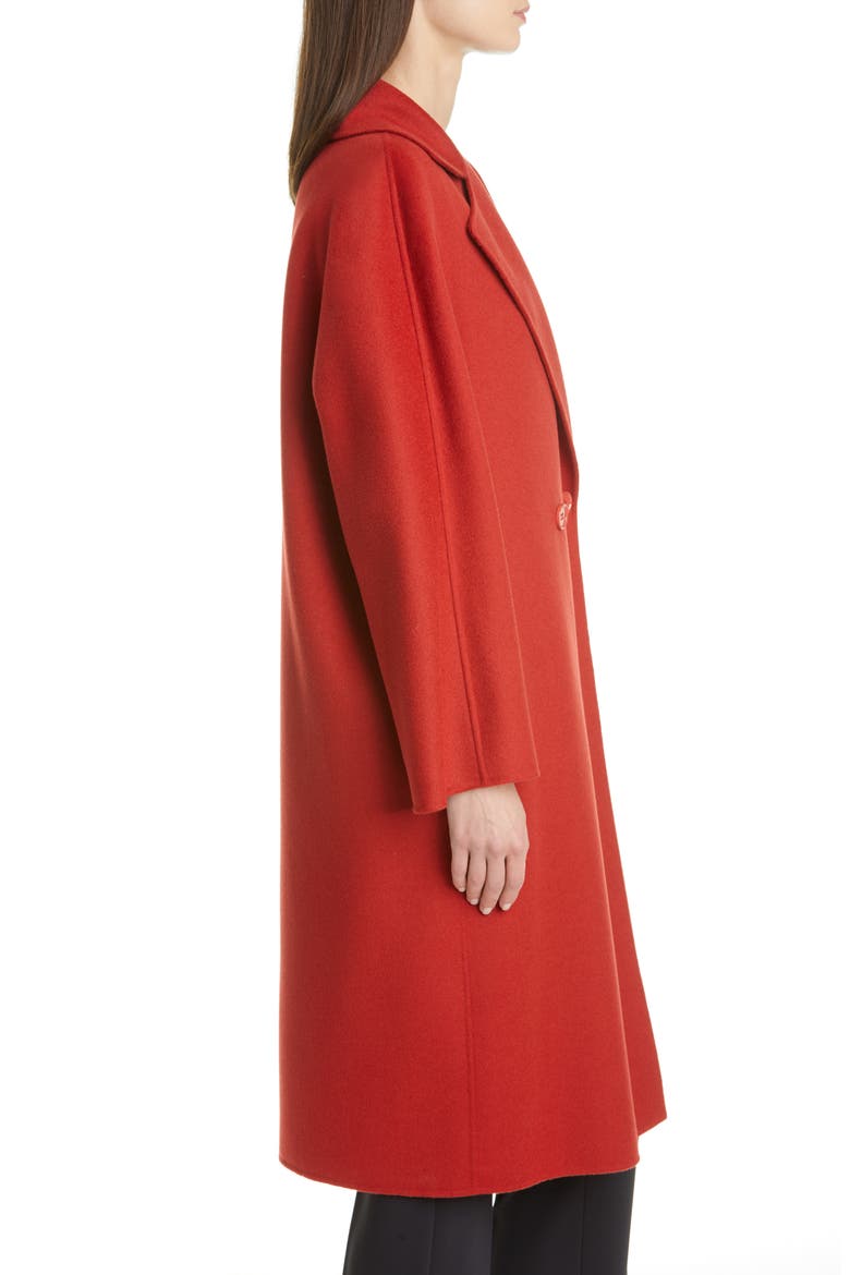 Ode Double Breasted Wool Blend Coat, Alternate, color, RUST