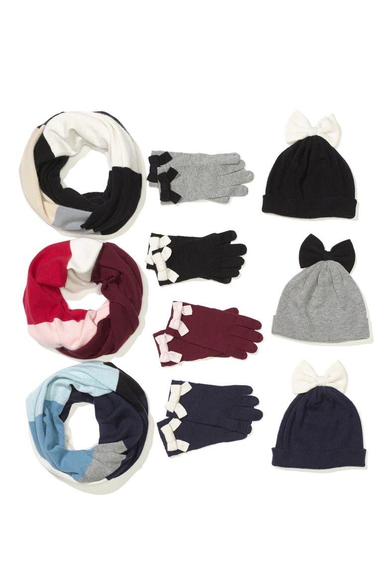 bow gloves, Alternate, color, BLACK/PEBBLE