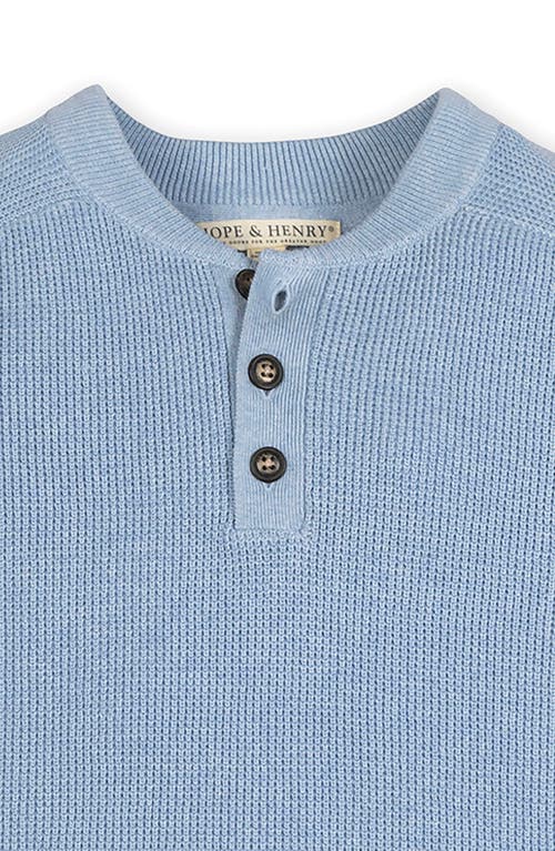 Hope & Henry Organic Sweater Henley In Blue
