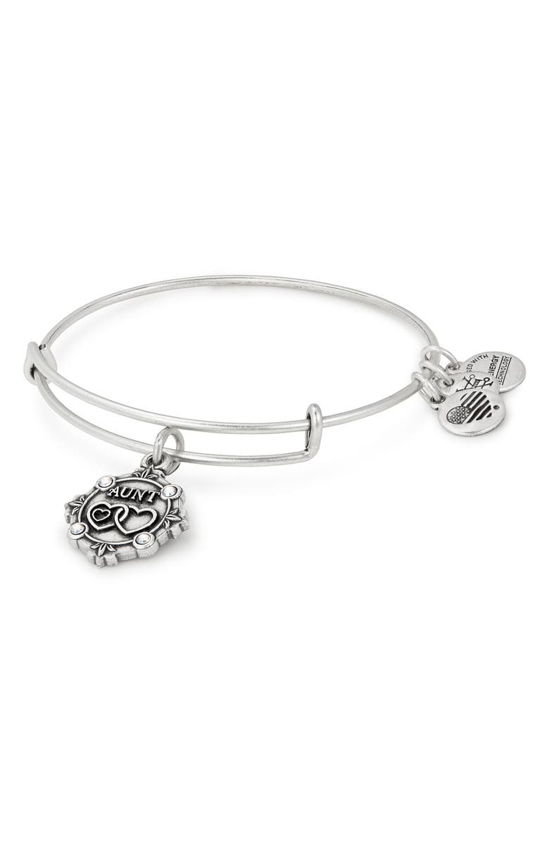 Alex and Ani Because I Love You Aunt Charm Bangle, Main, color,