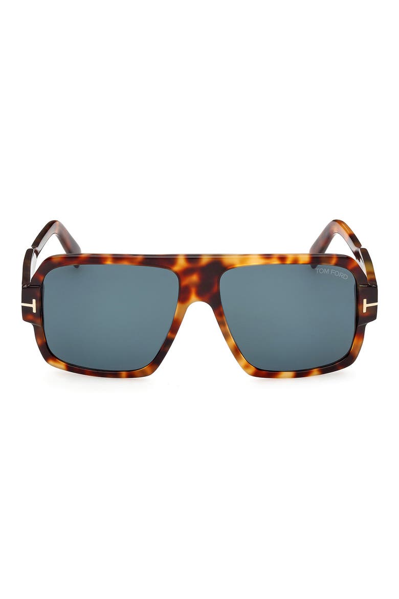 Camden 58mm Square Sunglasses, Main, color, BLONDE HAVANA / BLUE