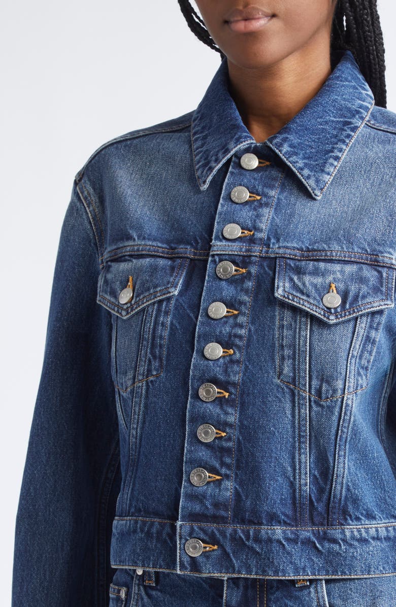 Stella McCartney Button-Up Denim Jacket, Alternate, color, Dark Blue