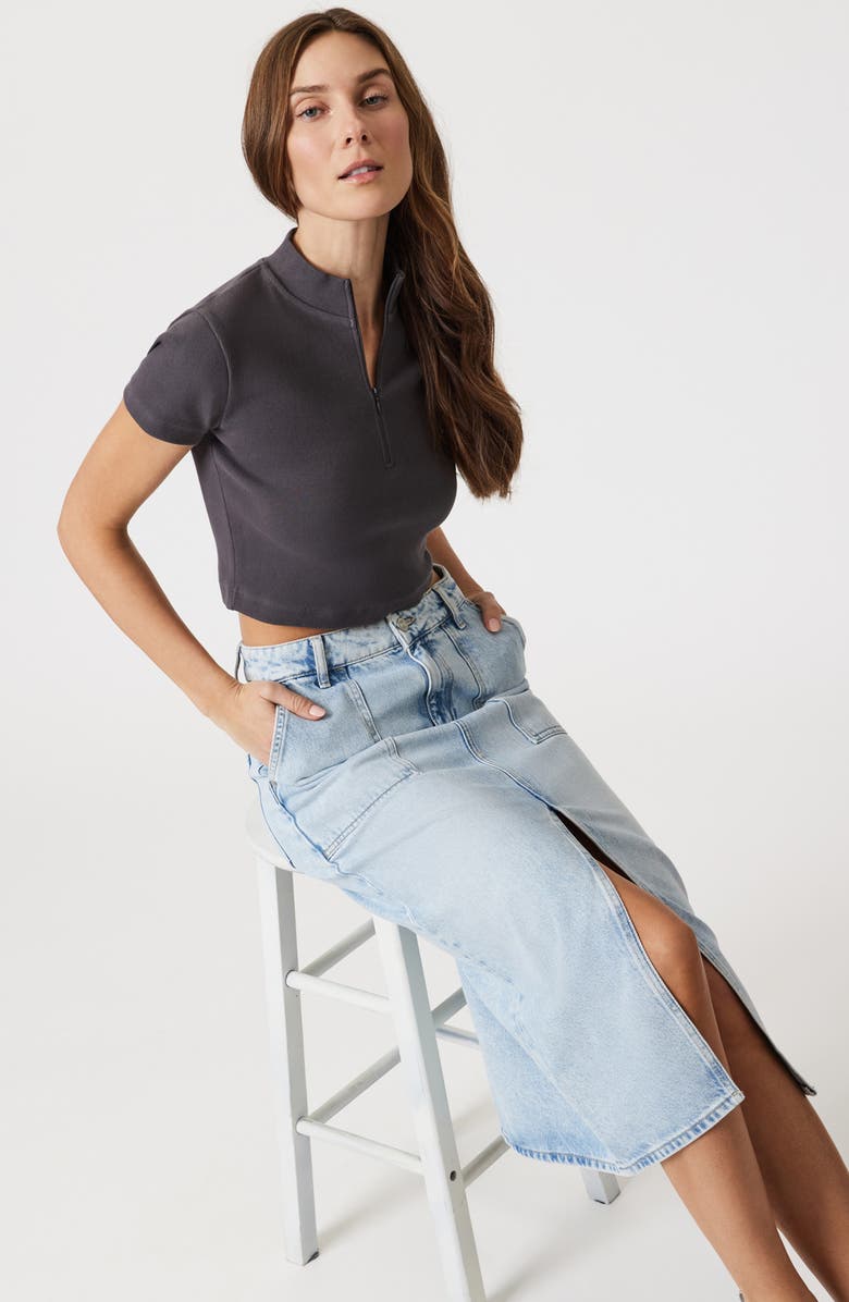 Mavi Jeans Savina Denim Utility Midi Skirt, Alternate, color,