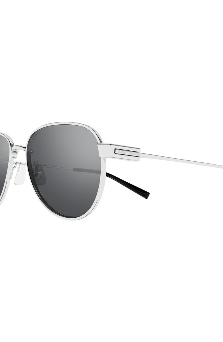 Saint Laurent 53mm Panthos Sunglasses, Alternate, color, Silver