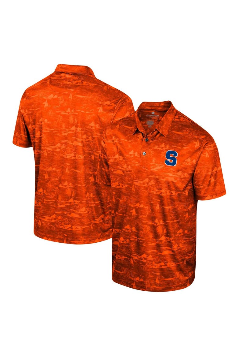 Men's Colosseum Orange Syracuse Orange Daly Print Polo, Alternate, color, Orange