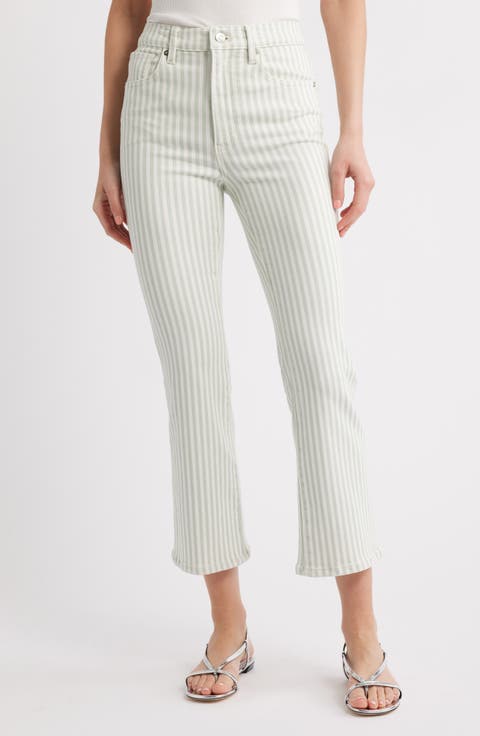 The Reboot High Waist Crop Bootcut Jeans (Seamist Stripe)