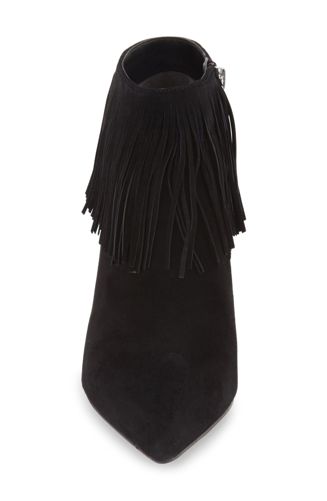 Sam Edelman 'Kandice' Fringed Suede Pointy Toe Bootie, Alternate, color, 