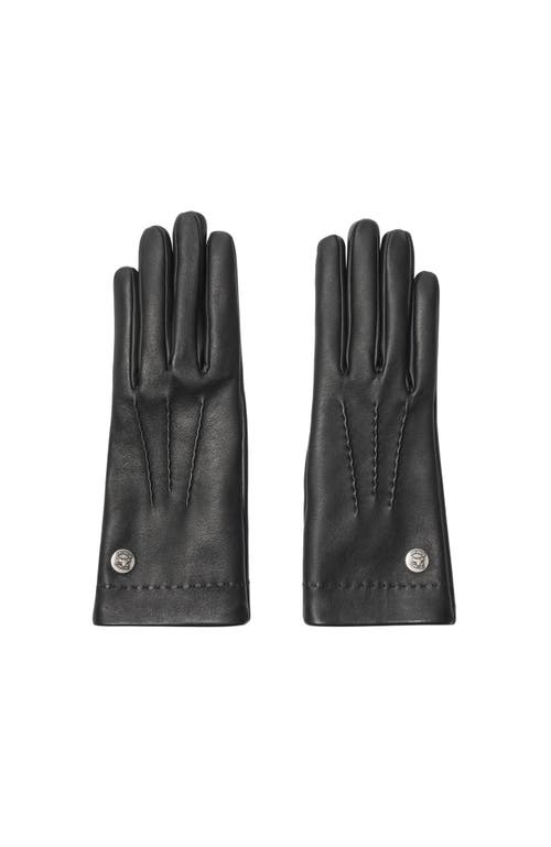 Burberry Equestrian-knight Stud Gloves In Black