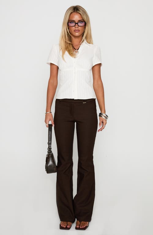 Princess Polly Reverie Short Sleeve Cotton Button-up Shirt In White
