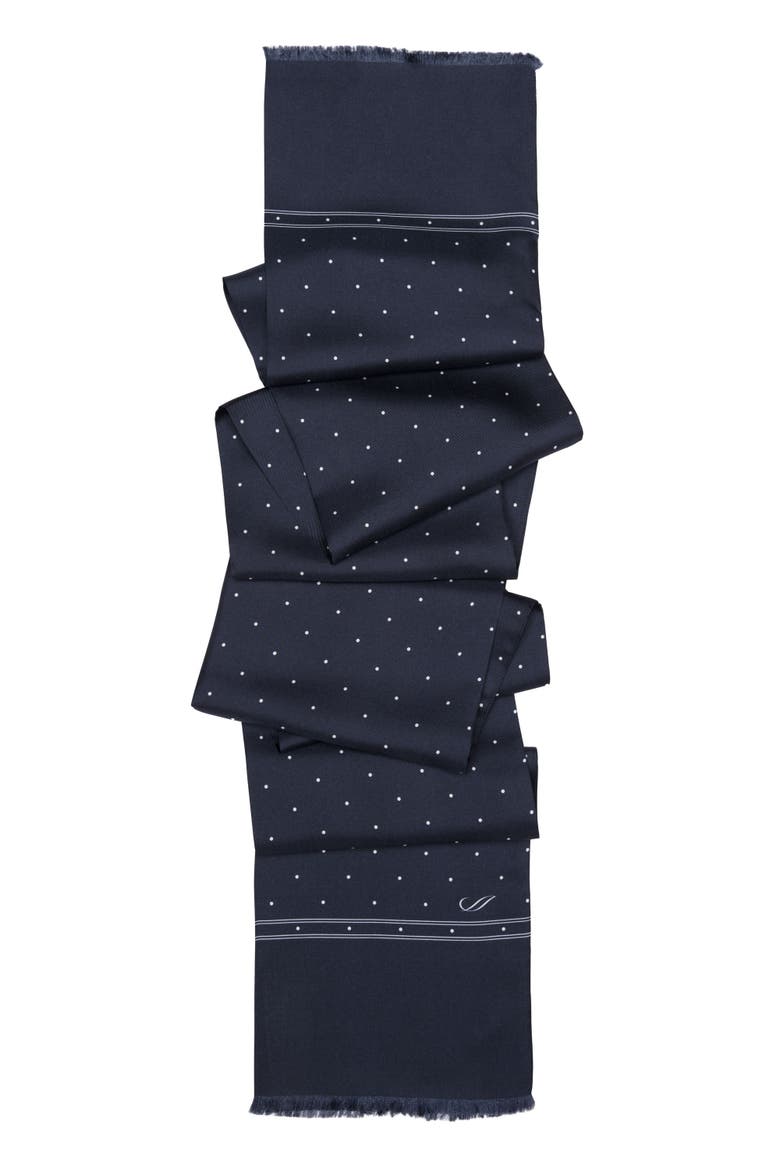 Savona - Slim Silk Scarf for Men, Alternate, color, Midnight Blue