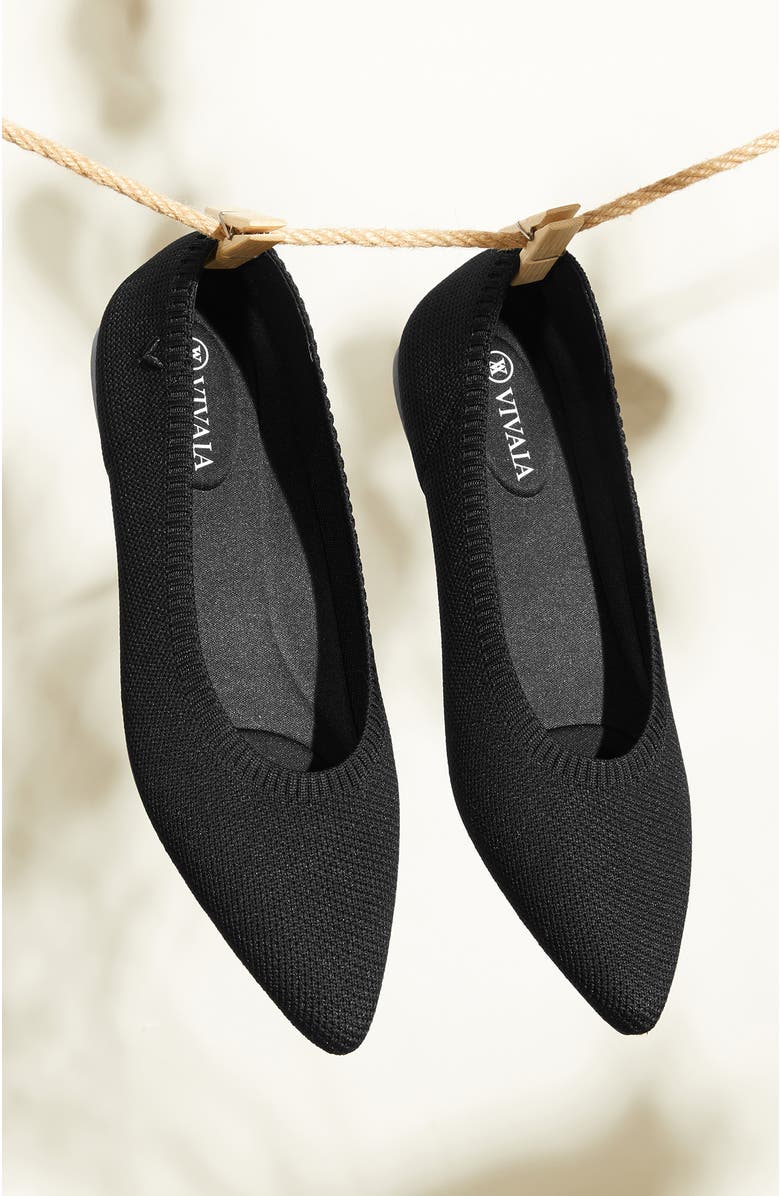 VIVAIA Pointed-Toe Ballet Flats, Alternate, color, Black