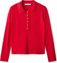 MANGO Long Sleeve Polo Sweater