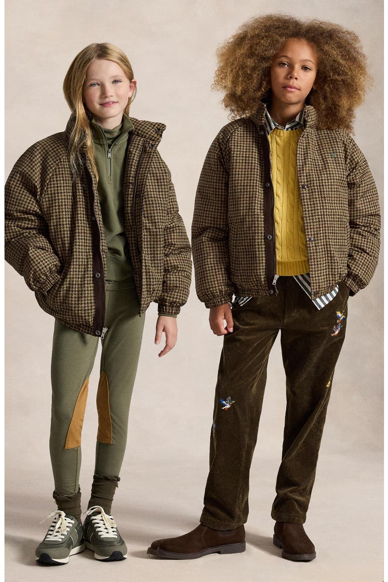 Kids' Tweed 650 Fill Power Down Bomber Jacket, Alternate, color, PRINTED TWEED