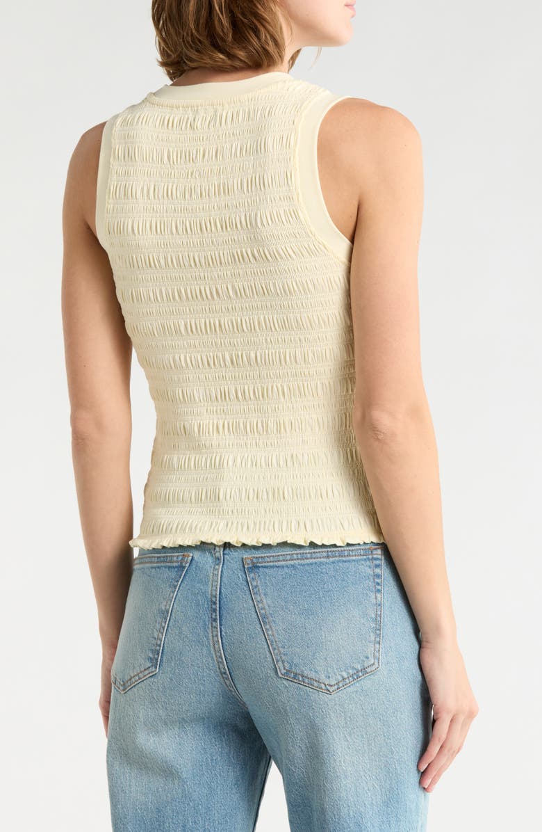 Joie Smocked Crewneck Tank, Alternate, color, Yellow