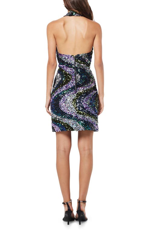 Elliatt Janice Sequin Halter Cocktail Minidress In Multi