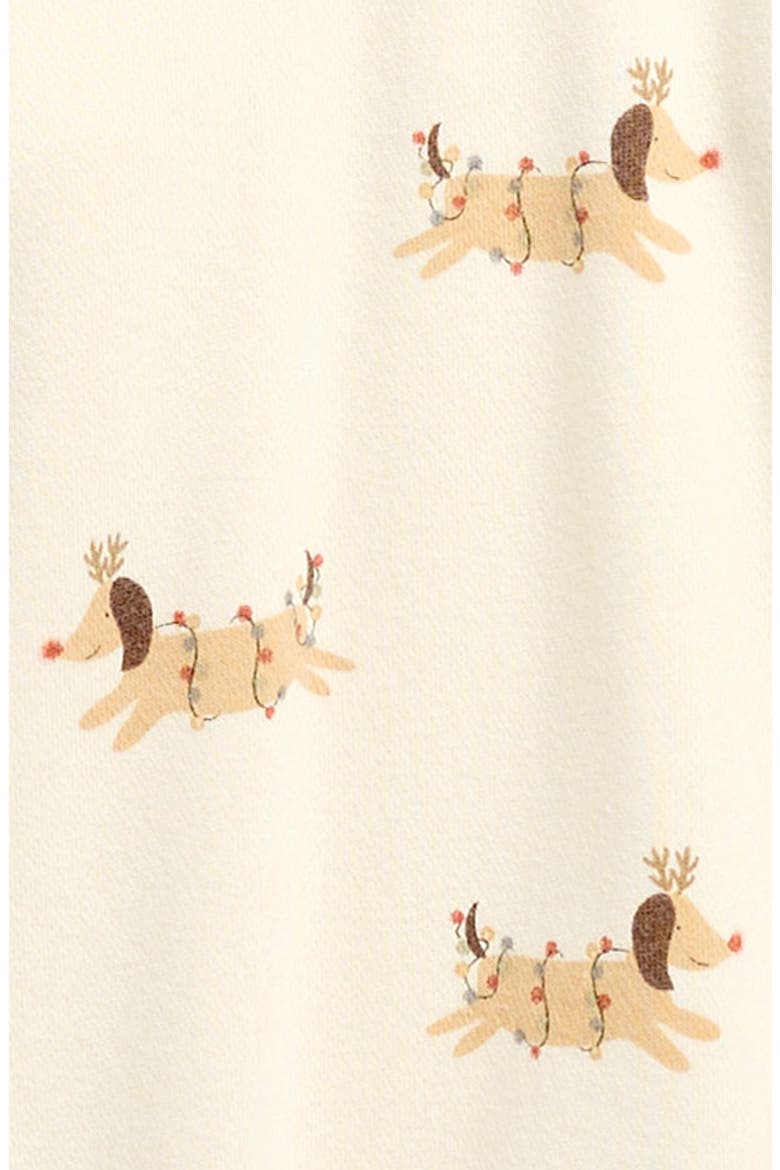 Christmas Print Raglan Sleeve Romper, Alternate, color, IVORY