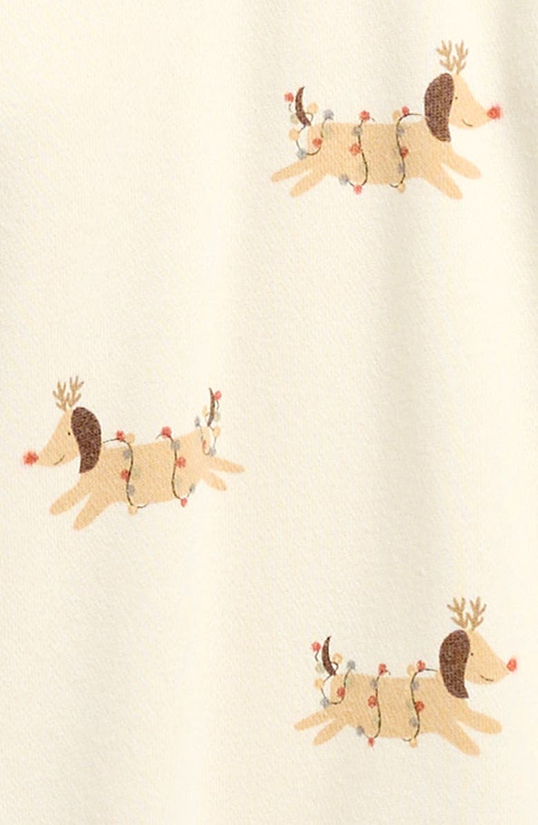 QUINCY MAE Christmas Print Raglan Sleeve Romper, Alternate, color, Ivory