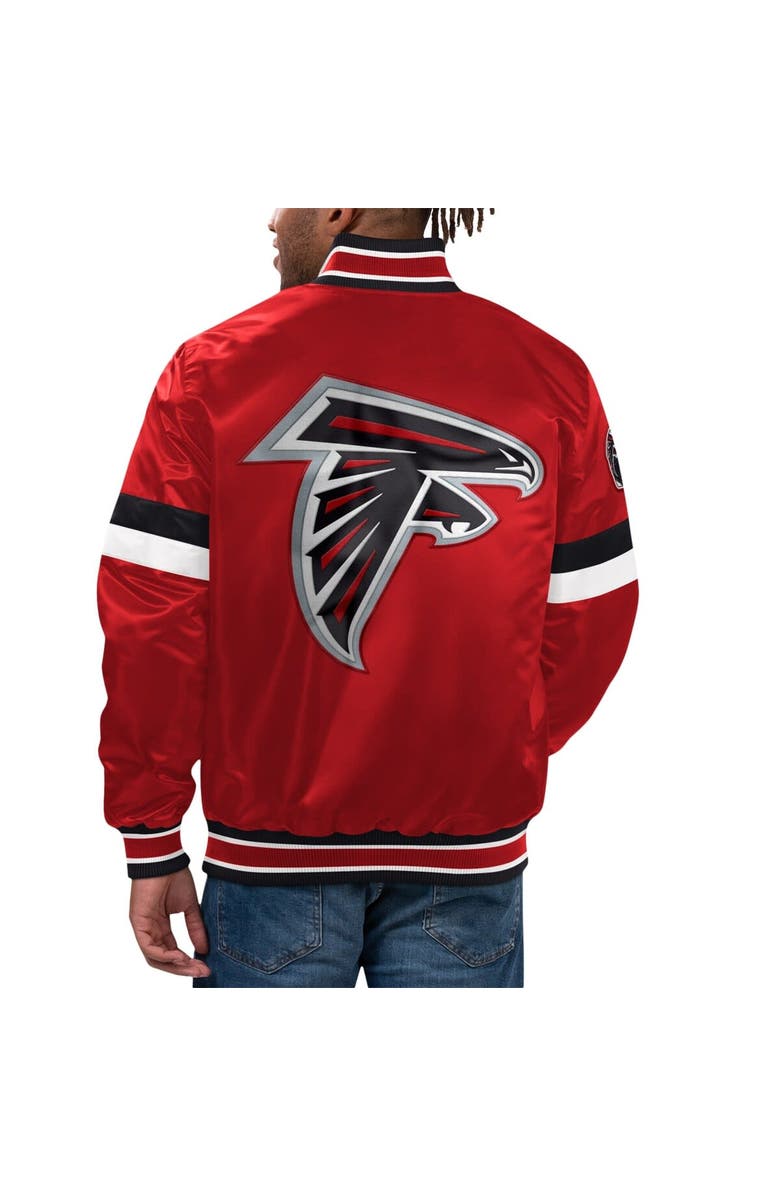 STARTER Men's Starter Red Atlanta Falcons Locker Room Satin Varsity Full-Snap Jacket, Alternate, color, Red