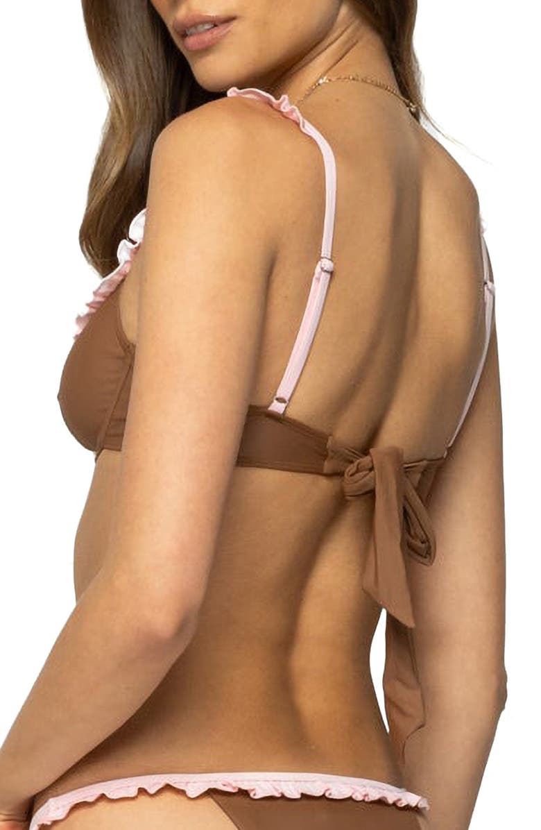 EDIKTED Kellie Underwire Bikini Top, Alternate, color, Brown