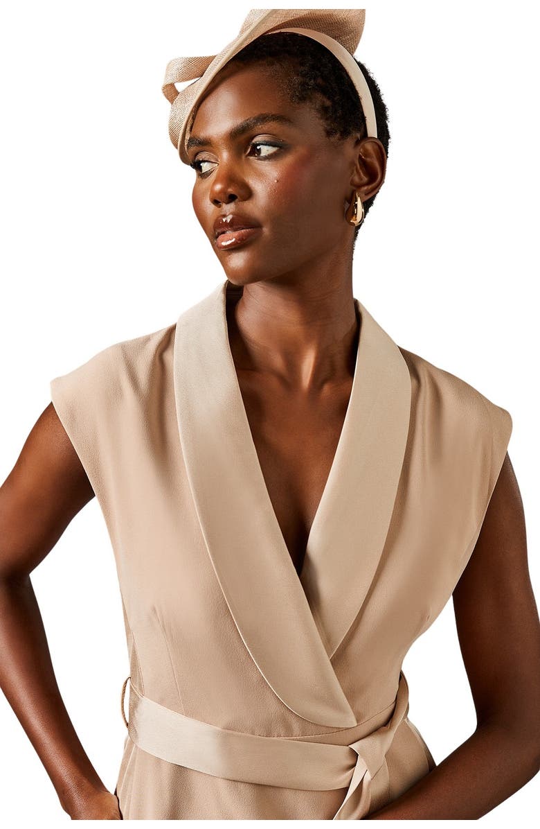 Coast Tux Satin Midi Dress, Alternate, color, Champagne