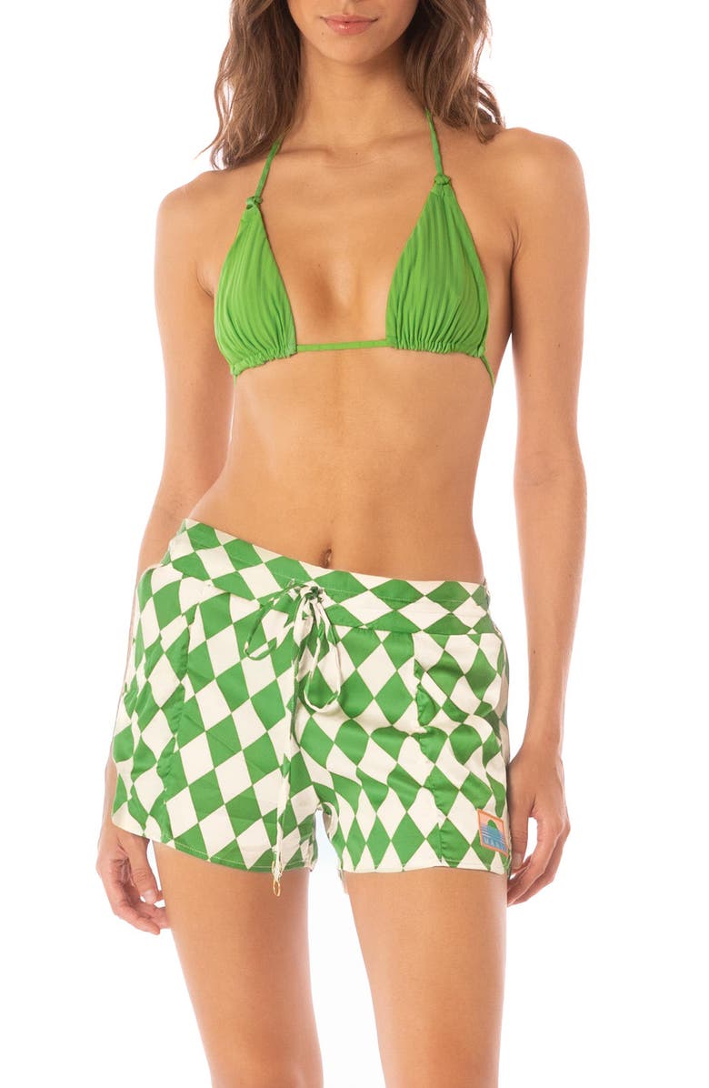 Maaji Blissful Cover-Up Shorts, Main, color, Bright Green