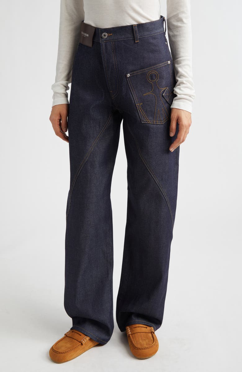 JW Anderson Twisted Workwear Jeans, Main, color, Indigo