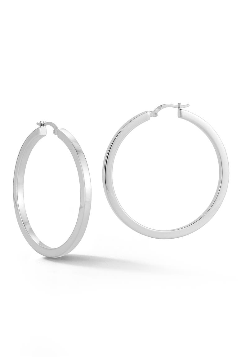Tube Hoop Earrings, Main, color, SILVER