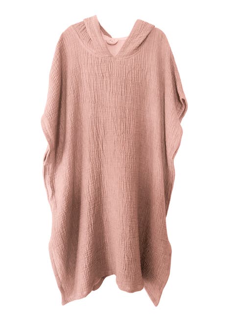 Anaya Crinkled Cotton Cuddle Hooded Poncho In Natural Yellow