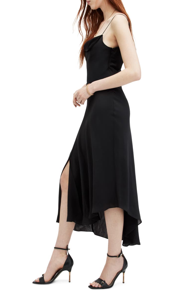 AllSaints Una Side Ruched Slipdress, Alternate, color,