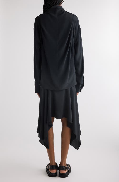 ACNE STUDIOS ACNE STUDIOS DELOUSE LONG SLEEVE SHIRTDRESS WITH REMOVABLE SCARF