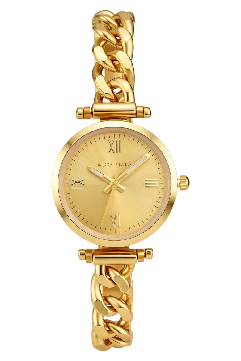 Cannes Chain Bracelet Watch, 28mm, Main, color, YELLOW GOLD