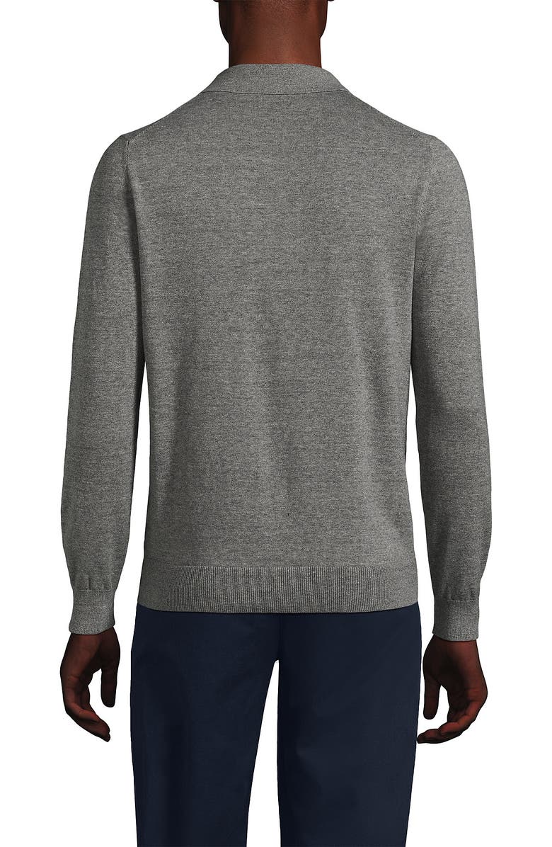 Lands' End Long Sleeve Cotton Sweater Polo, Alternate, color, 