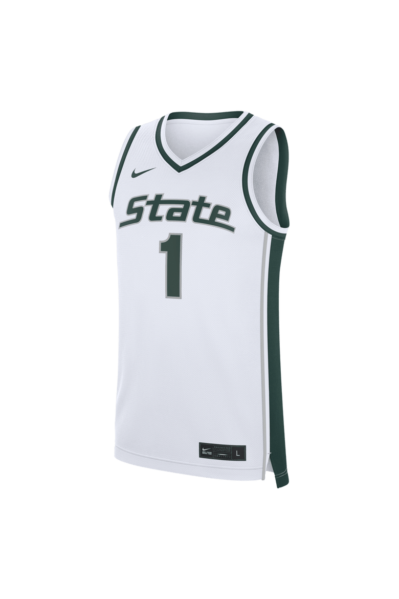 Men's Nike #1 White Michigan State Spartans Alternate Replica Basketball Jersey, Alternate, color, White