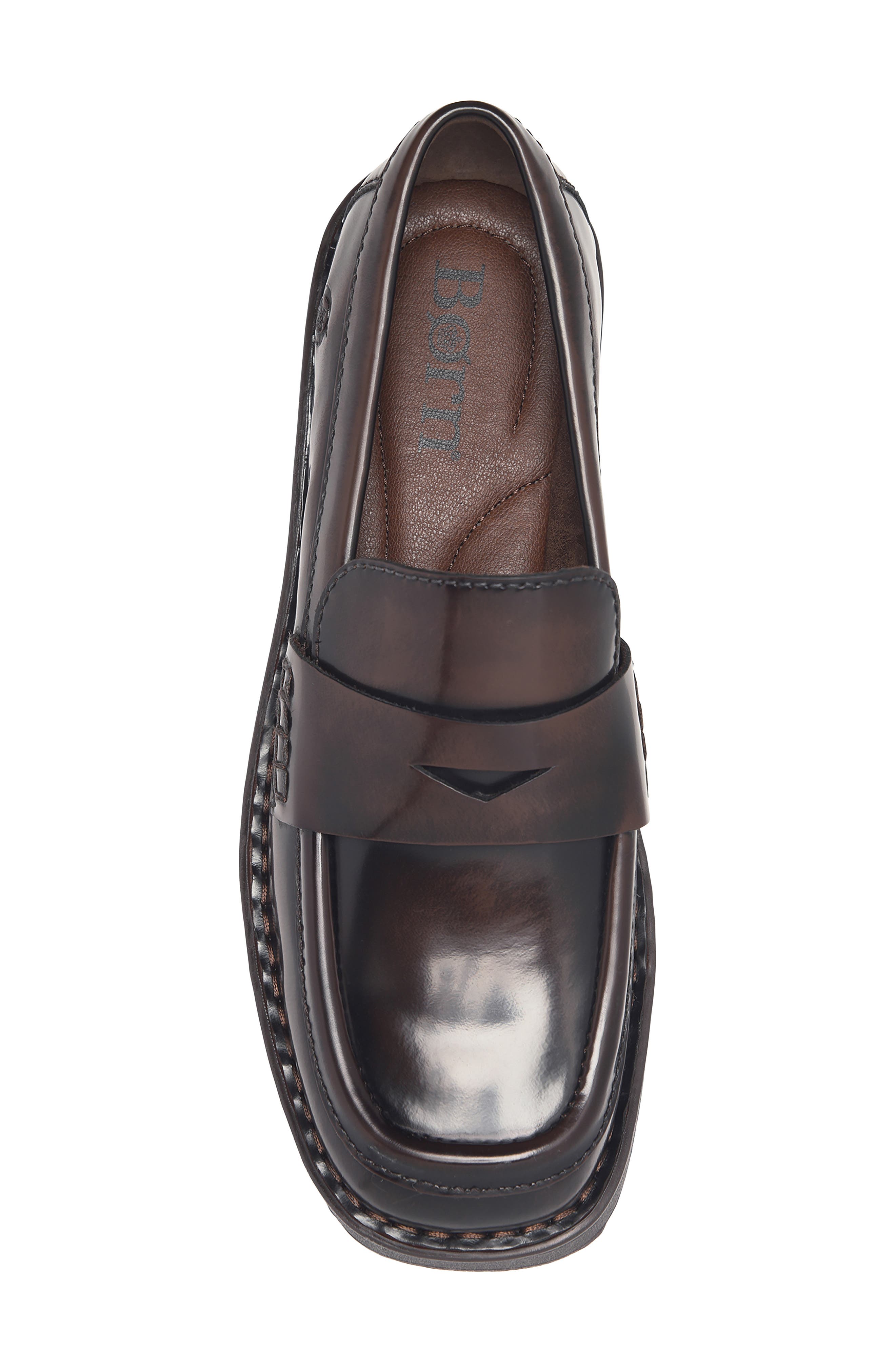Faythe Leather Penny Loafer, Alternate, color, BROWN BRUSH OFF
