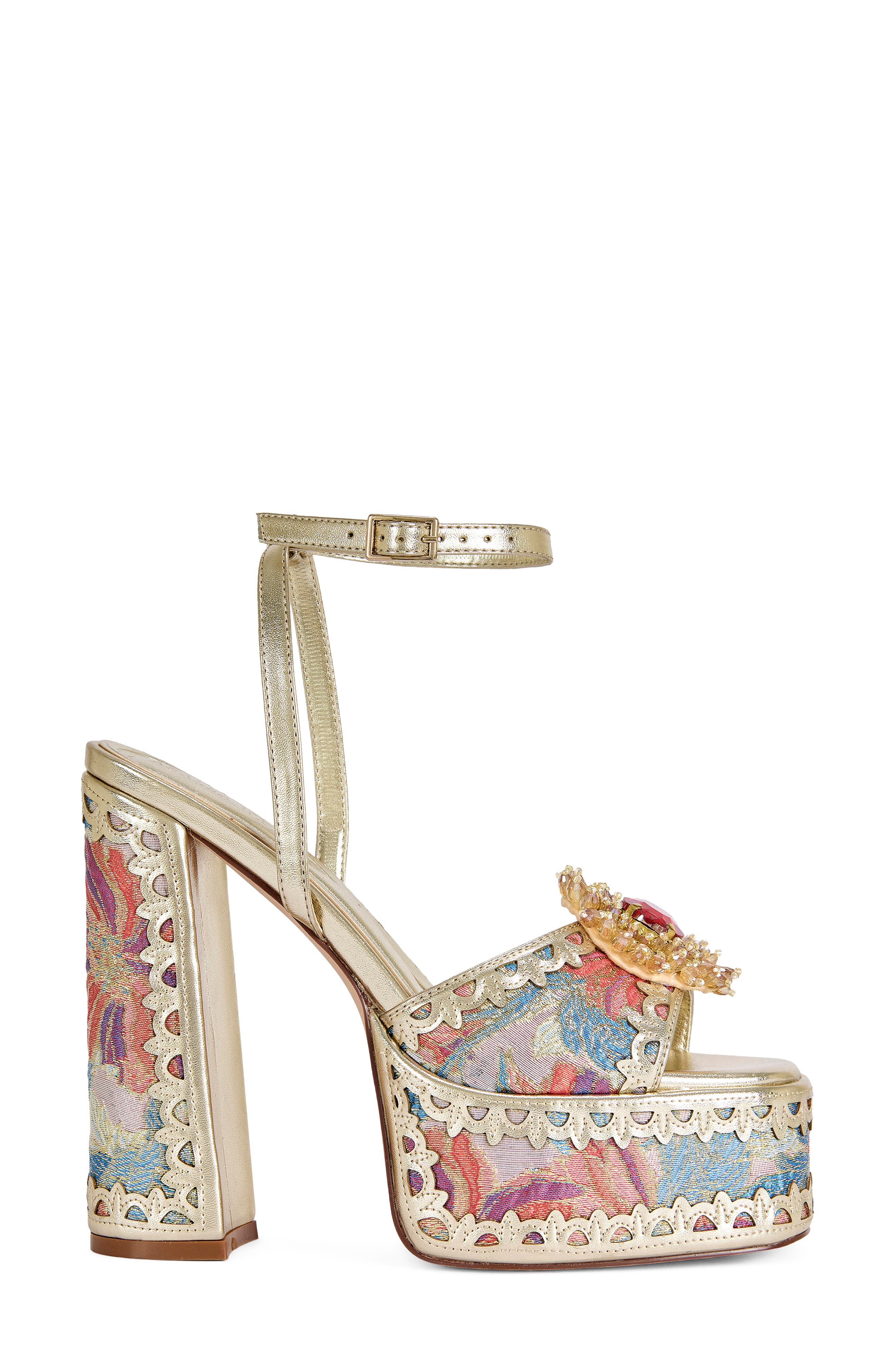 Wenda Platform Ankle Strap Sandal, Alternate, color, PINK MULTI