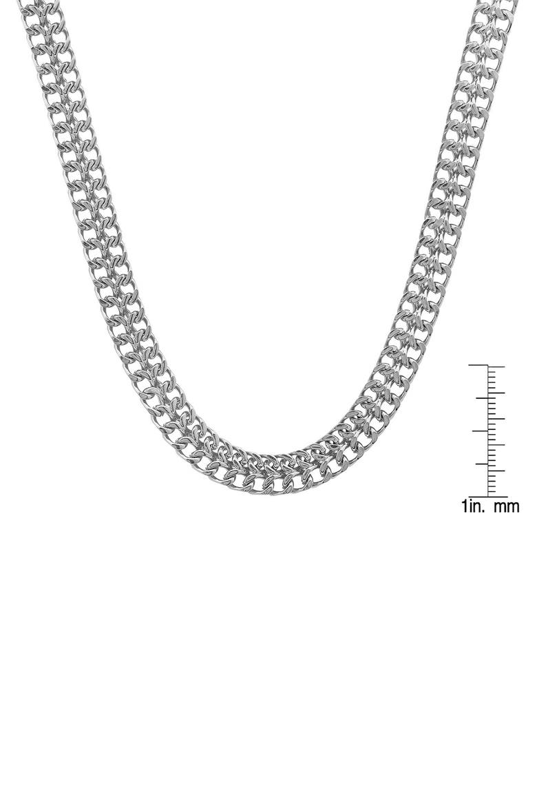 Men's Flat Fancy Link Chain Necklace, Alternate, color, SILVER