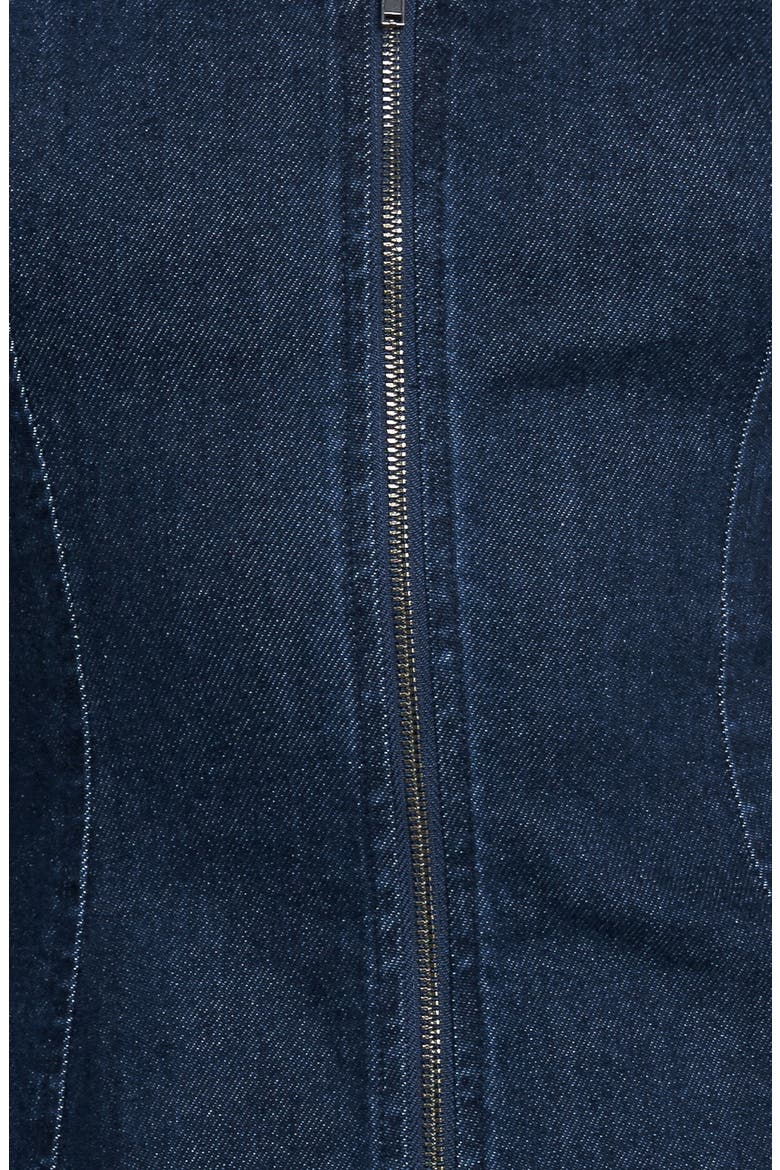 Denim Minidress, Alternate, color, MEDIUM INDIGO